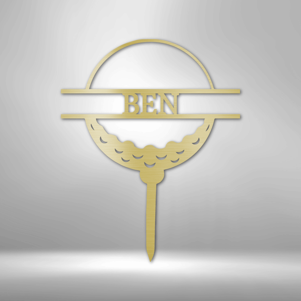 Custom steel golf ball yard sign