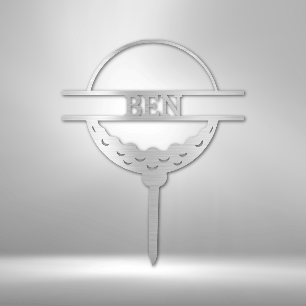 Custom steel golf ball yard sign