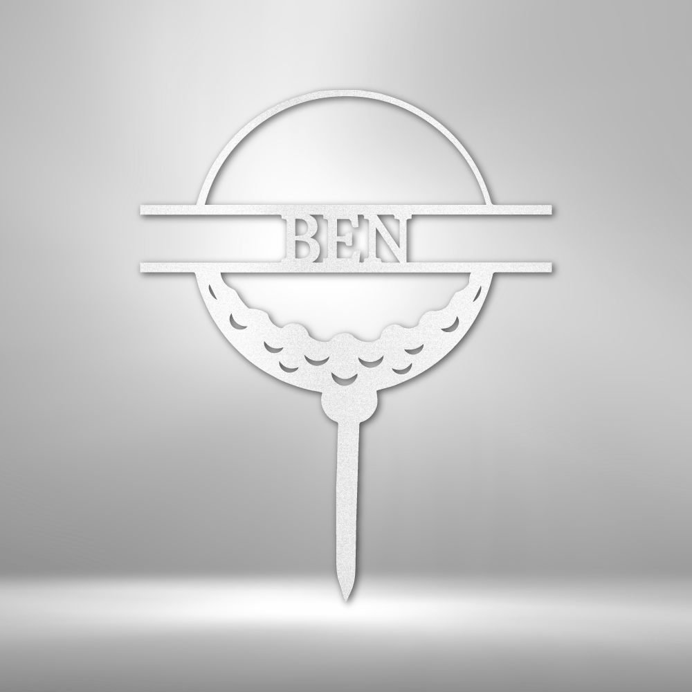 Custom steel golf ball yard sign