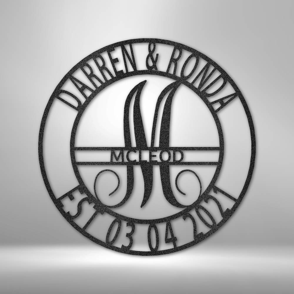 Couples Name Steel sign