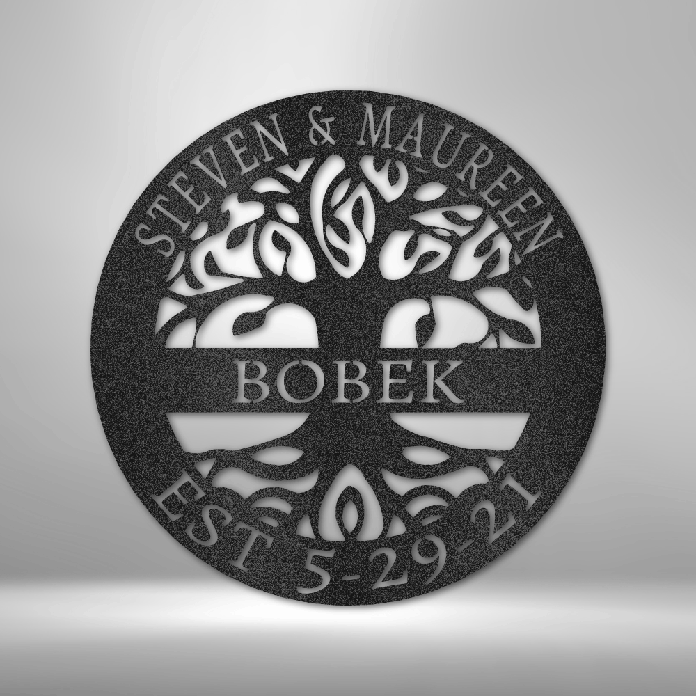 Elaborate Tree Of Life - Family Name, Fully Personalized Custom- Steel Sign
