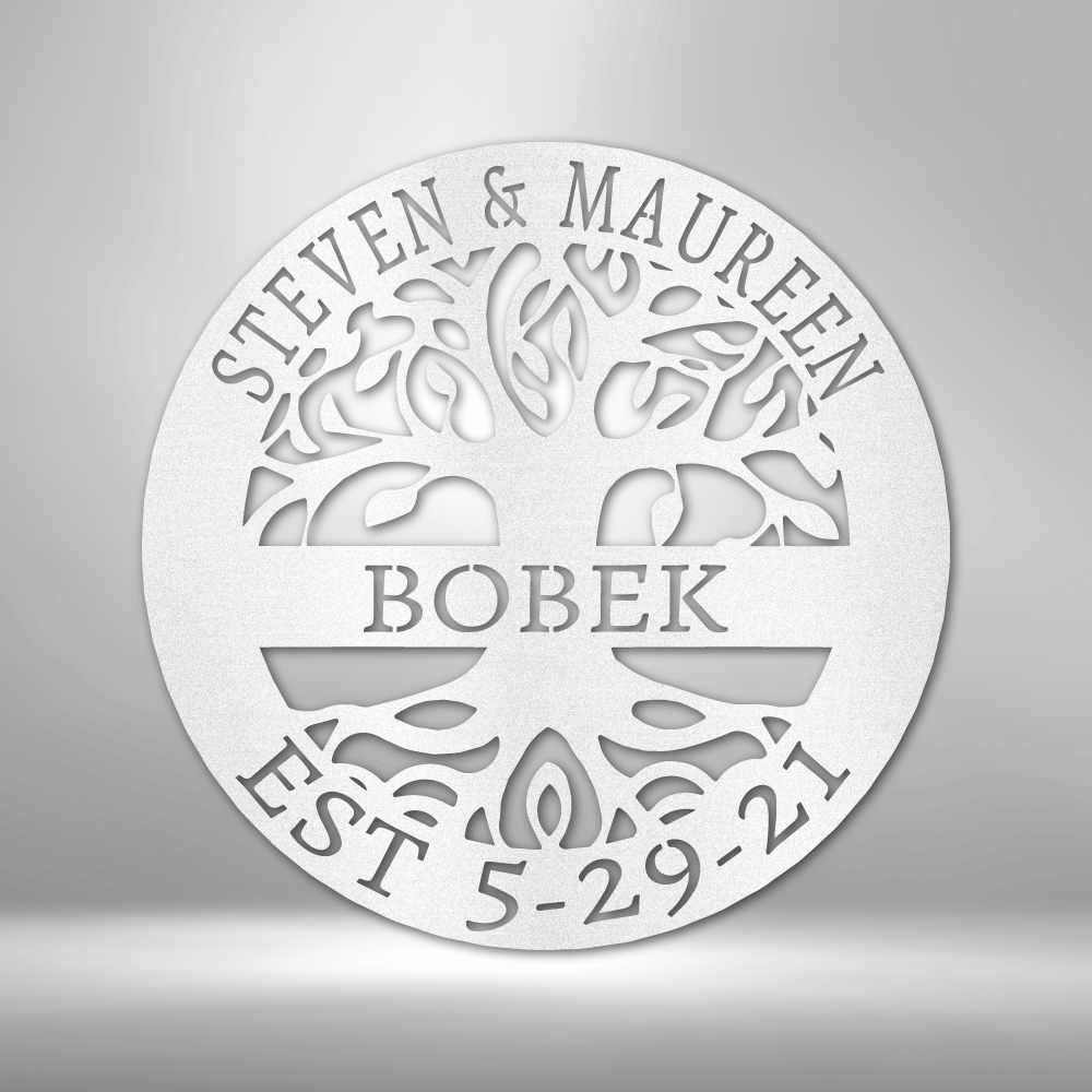 Elaborate Tree Of Life - Family Name, Fully Personalized Custom- Steel Sign