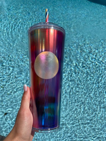 Starbucks 24 oz rainbow dome kaleidoscope plastic tumbler