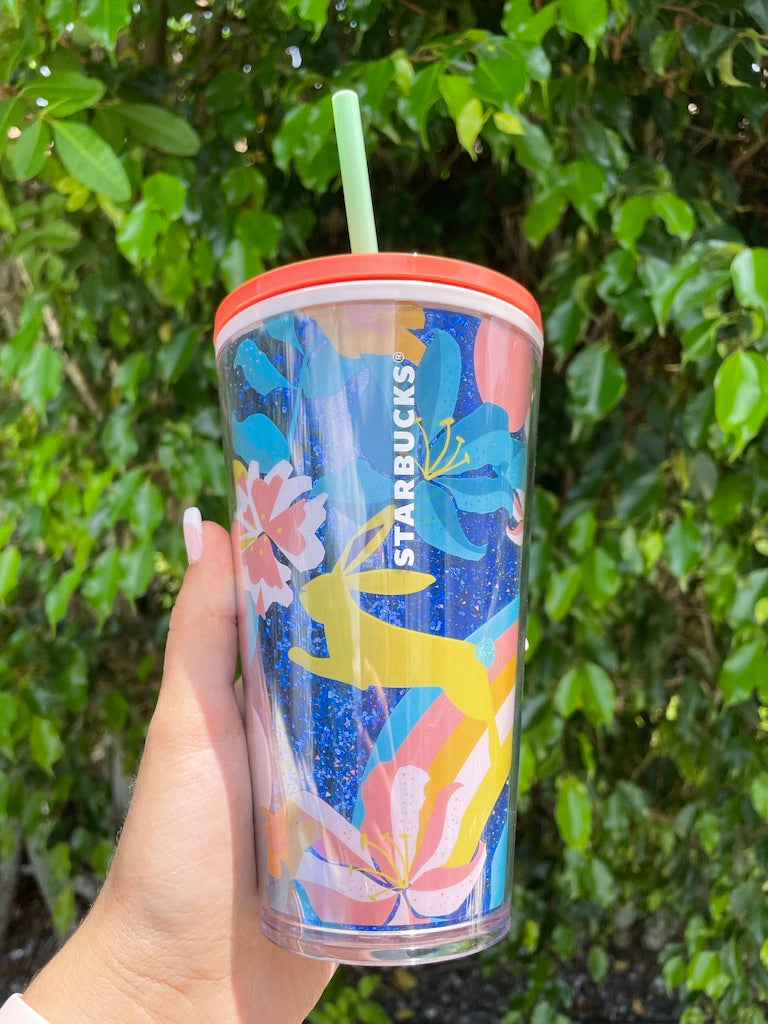 Easter Floral Glitter grande 16 oz Tumbler