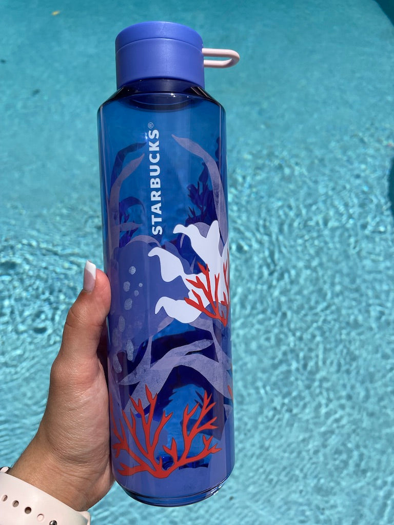 Starbucks  purple tropical coral reef plastic water bottle 