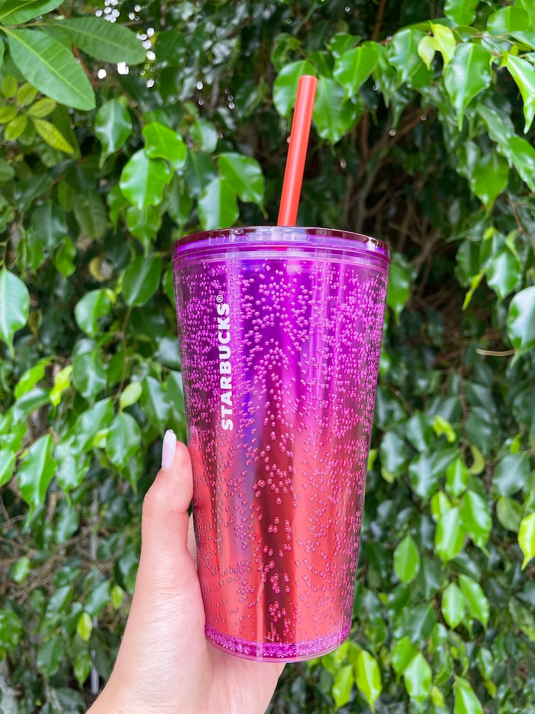 Purple and red ombre Bubbles 16 oz  tumbler