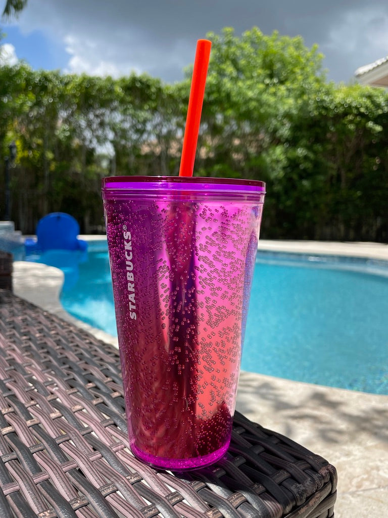 Purple and red ombre Bubbles 16 oz  tumbler