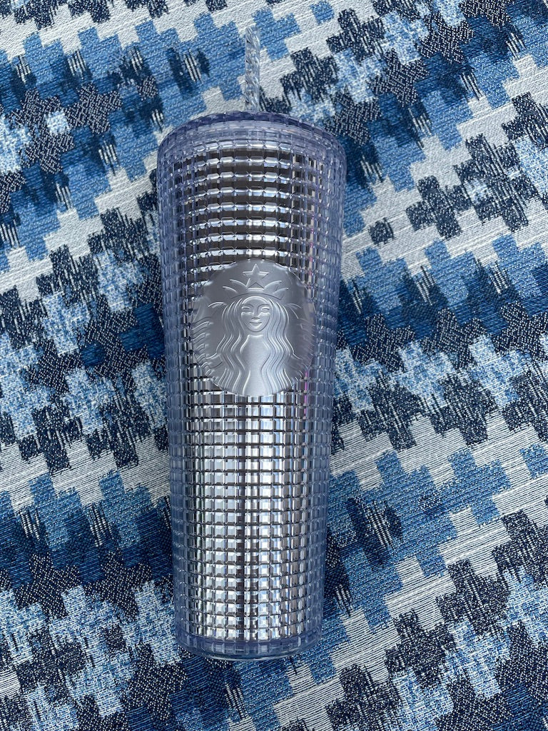 Silver Disco Grid 24 oz Tumbler