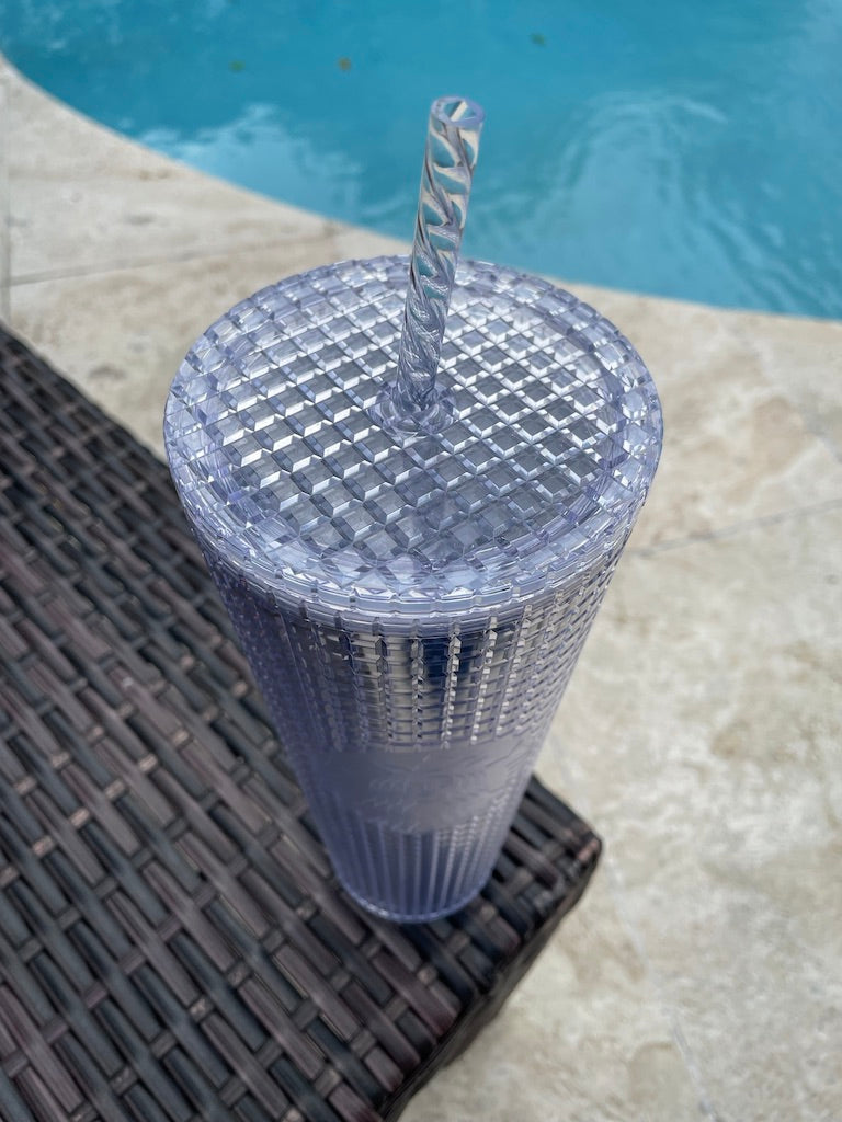 Silver Disco Grid 24 oz Tumbler