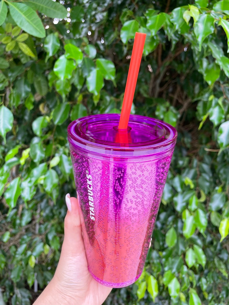 Purple and red ombre Bubbles 16 oz  tumbler
