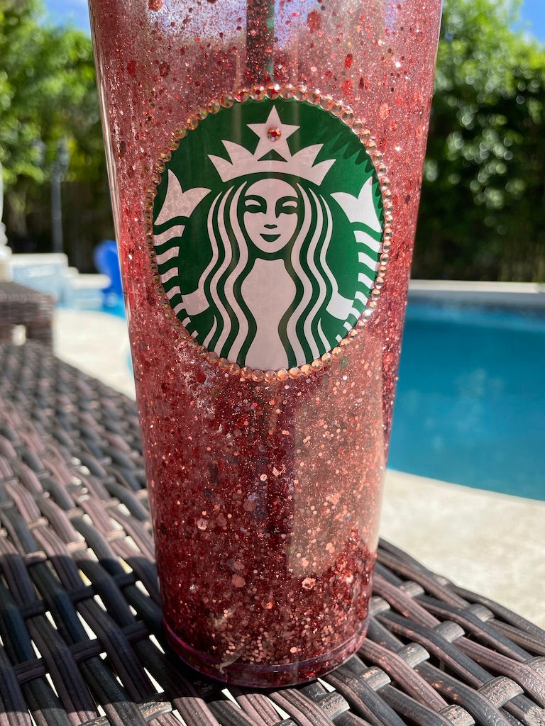 Rose gold Snow Globe Venti Tumbler