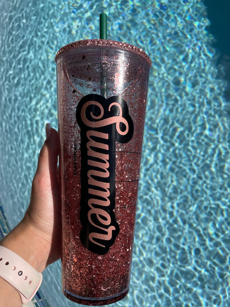 Rose gold Snow Globe Venti Tumbler