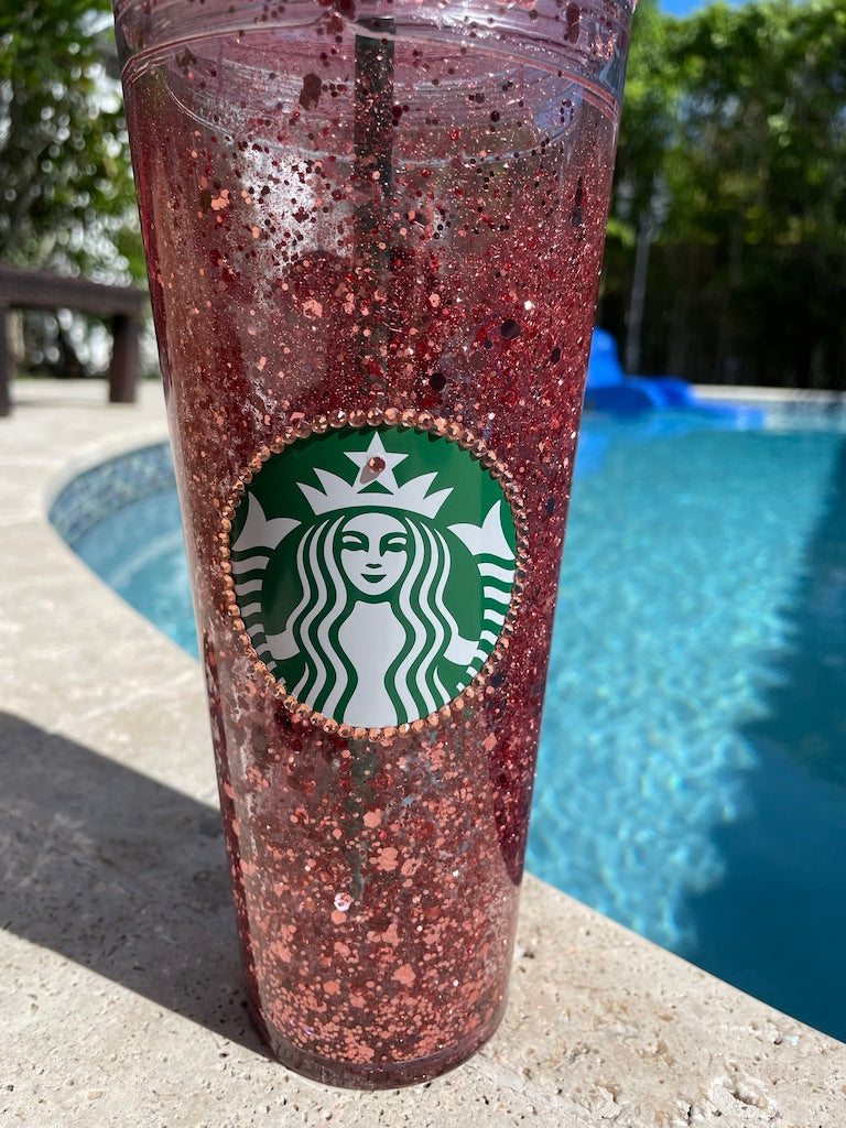 Rose gold Snow Globe Venti Tumbler