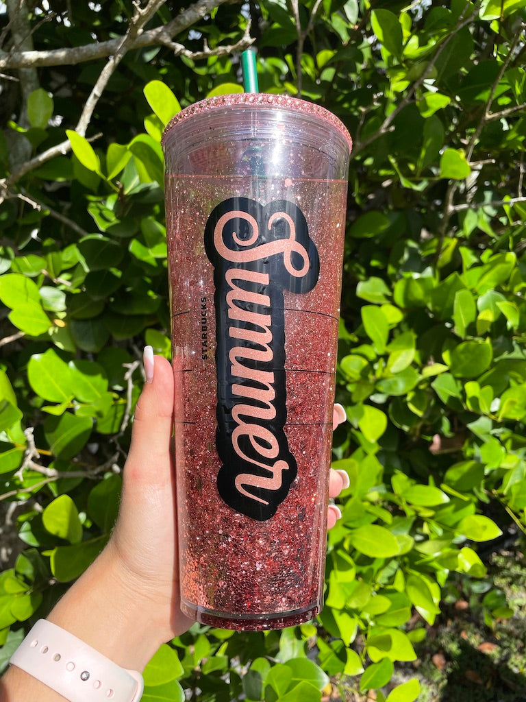 Rose gold Snow Globe Venti Tumbler