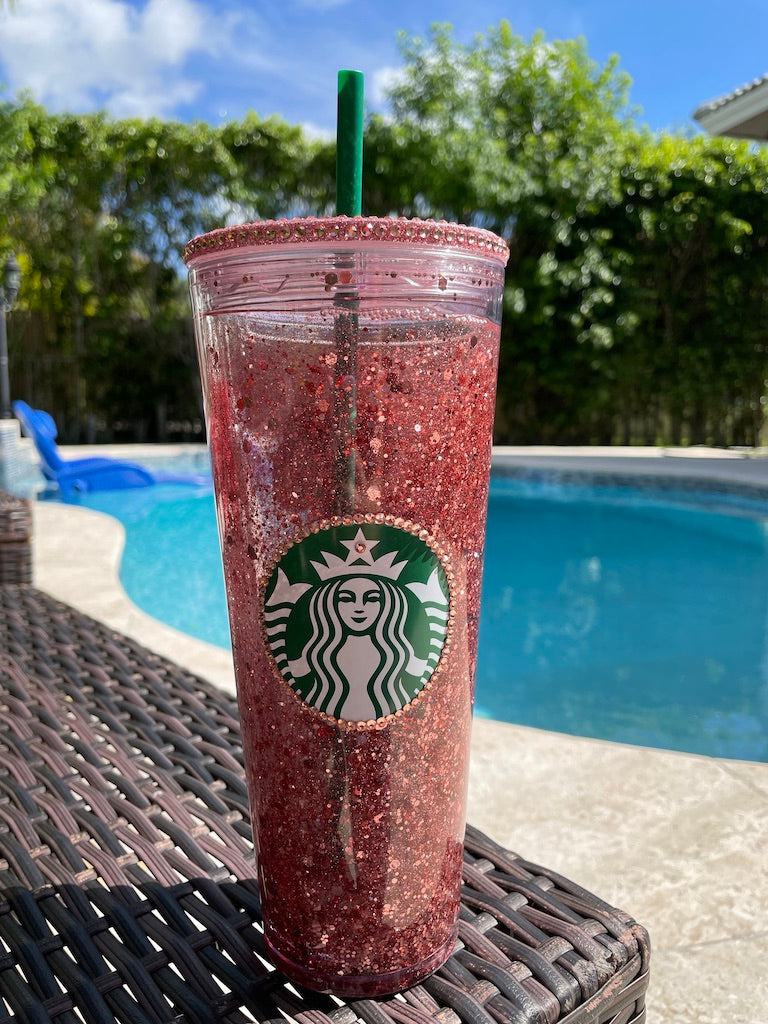 Rose gold Snow Globe Venti Tumbler