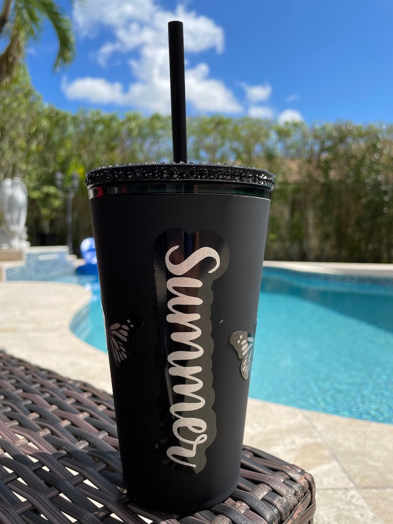 Matte black Butterfly Grande Tumbler
