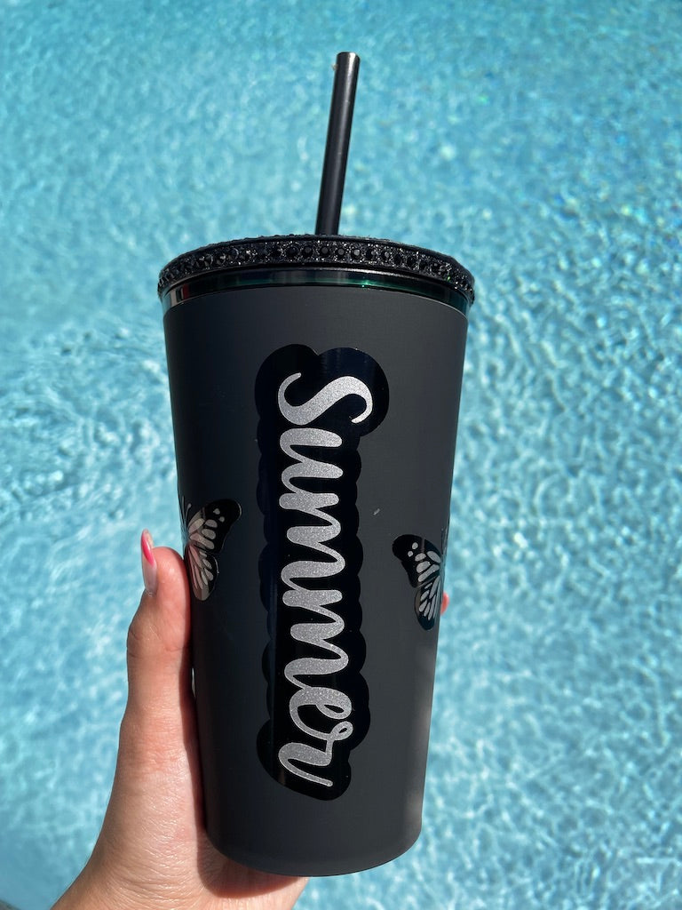 Matte black Butterfly Grande Tumbler