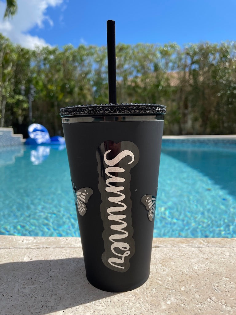 Matte black Butterfly Grande Tumbler