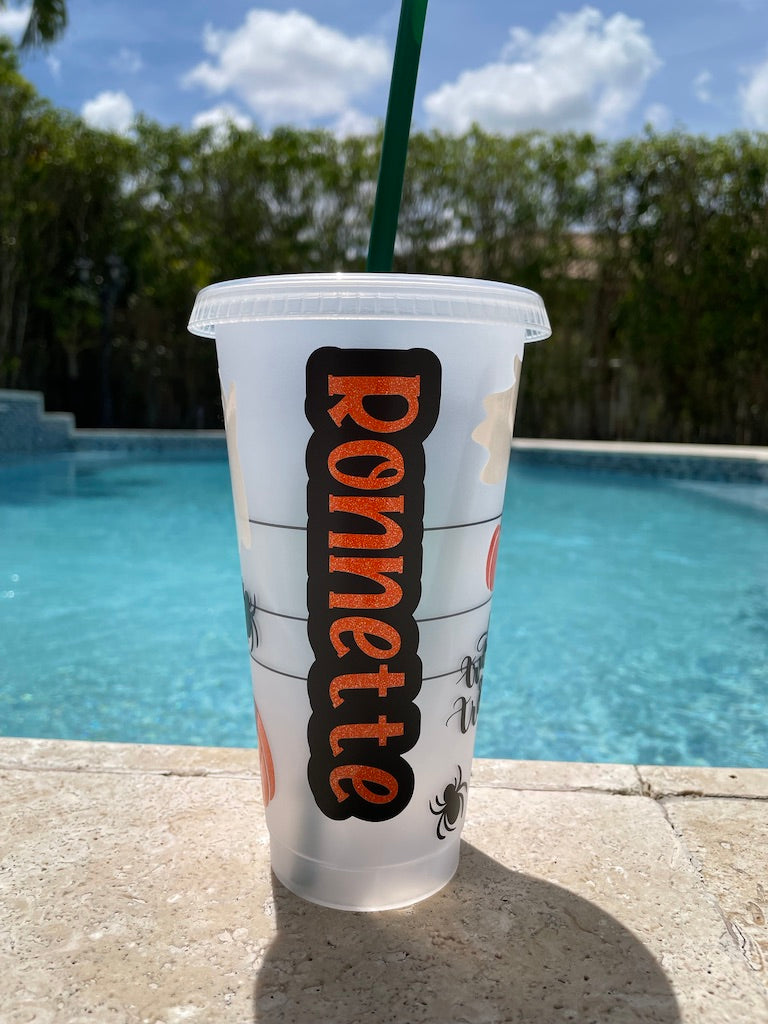 Personalized Halloween reusable cold cup