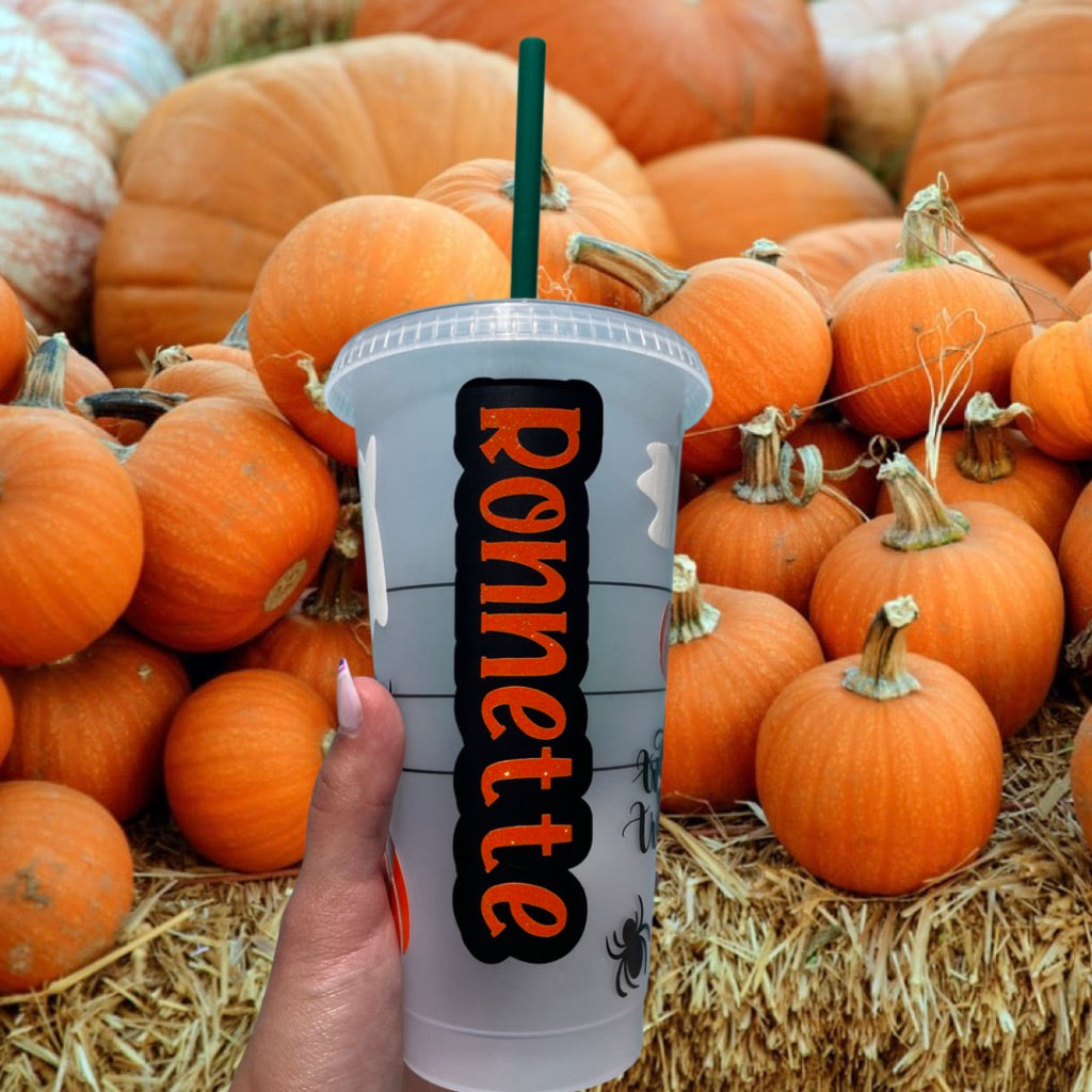 Personalized Halloween reusable cold cup