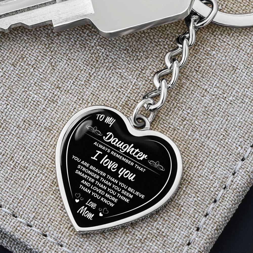 Silver Heart Keychain "To My Daughter". Perfect gift for your daughter, Silver keychain