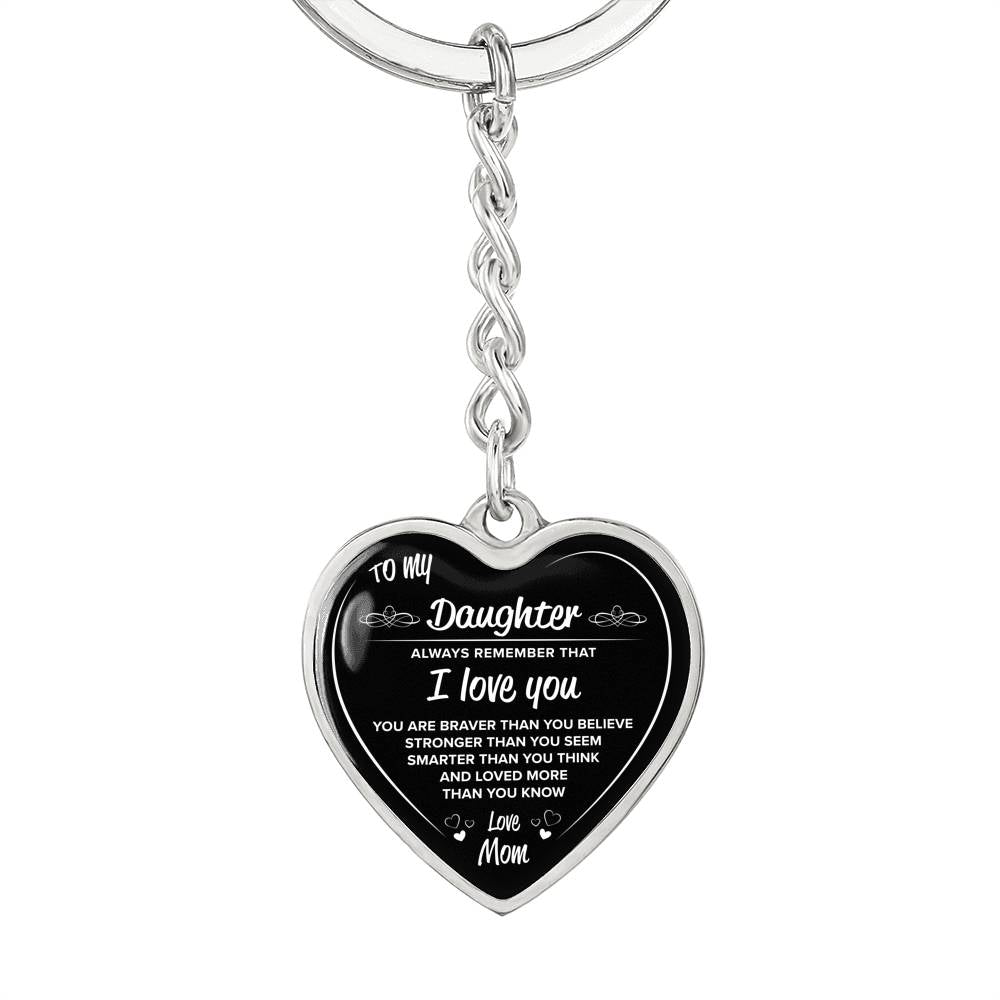 Silver Heart Keychain "To My Daughter". Perfect gift for your daughter, Silver keychain
