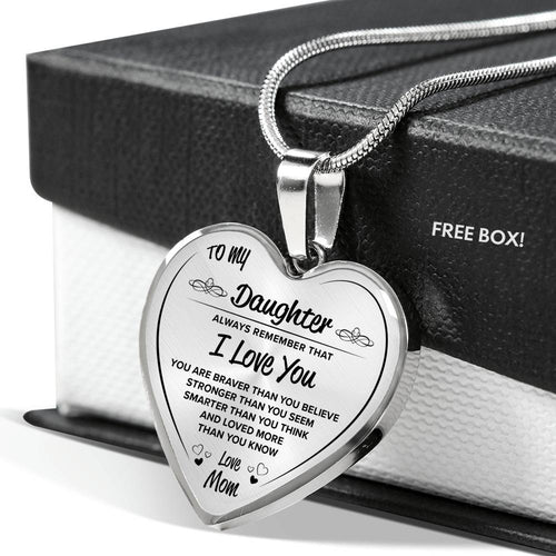 To My Daughter Heart Bangle Bracelet. YOU ARE BRAVER THAN YOU BELIEVE STRONGER THAN YOU SEEM SMARTER THAN YOU THINK AND LOVED MORE THAN YOU KNOW. Love Mom