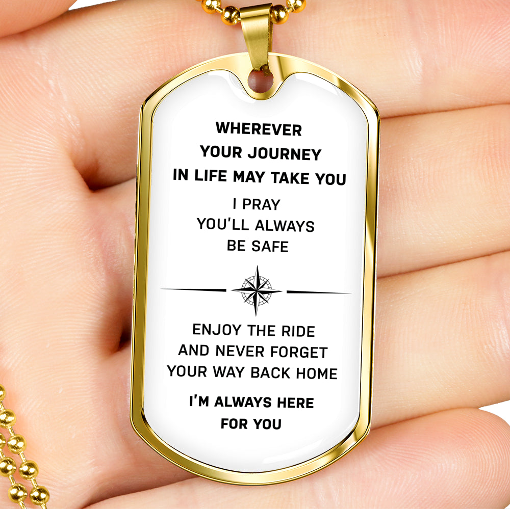 Gold New Dog Tag White "I'm Always Here For You”
