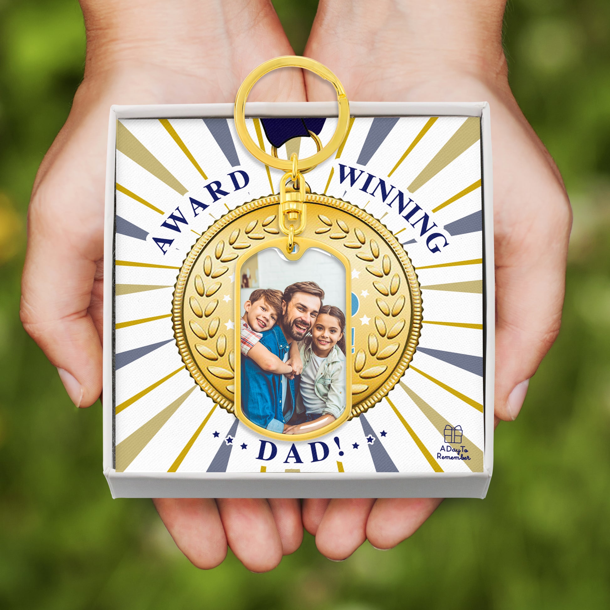 Customized Dog Tag Keychain Award Winning for Dad. Perfect Gift for father's Day!