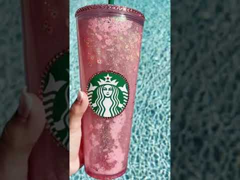 Pink Peaches Glitter Snow Globe Tumbler
