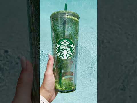 Green Glitter kiwi Snow Globe Tumbler